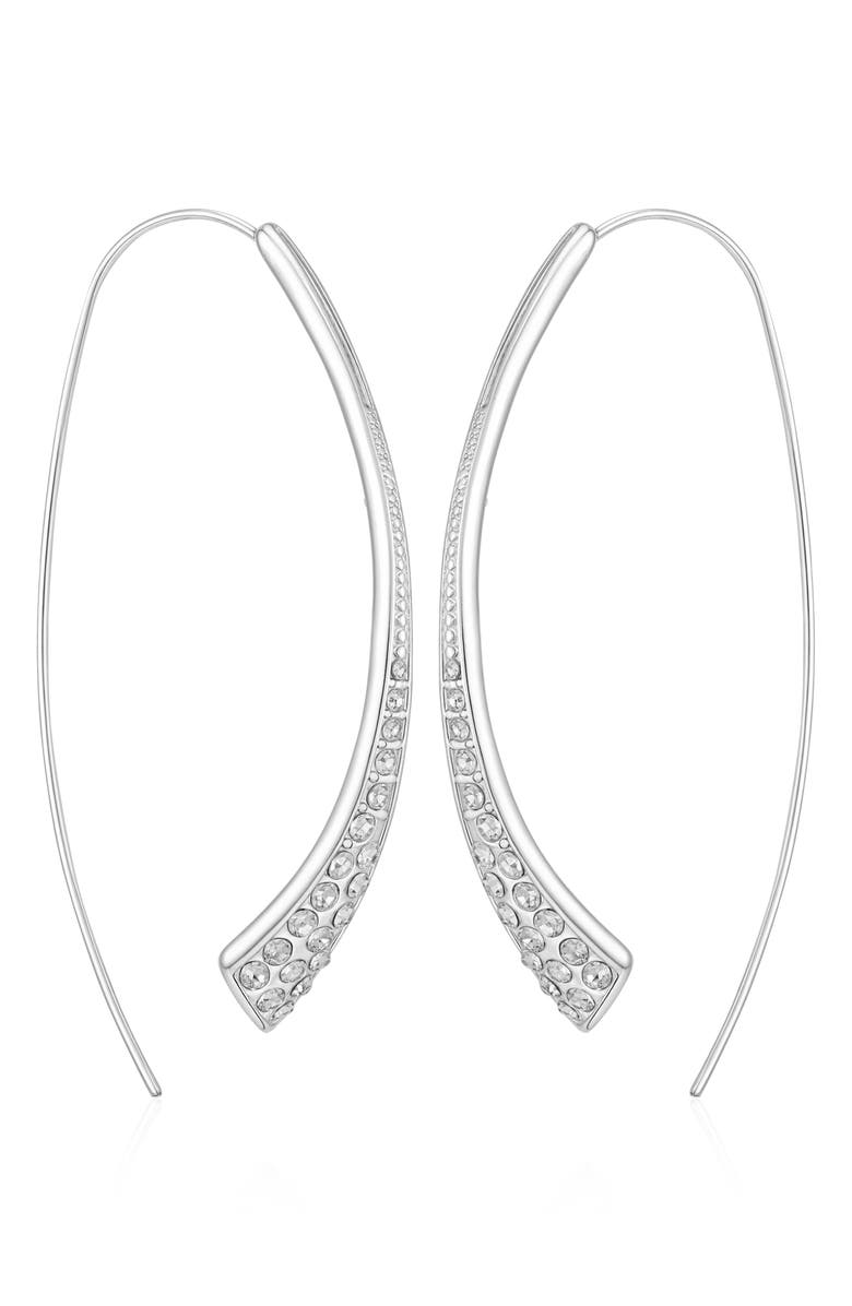 Vince Camuto Crystal Threader Earrings, Alternate, color, Silver