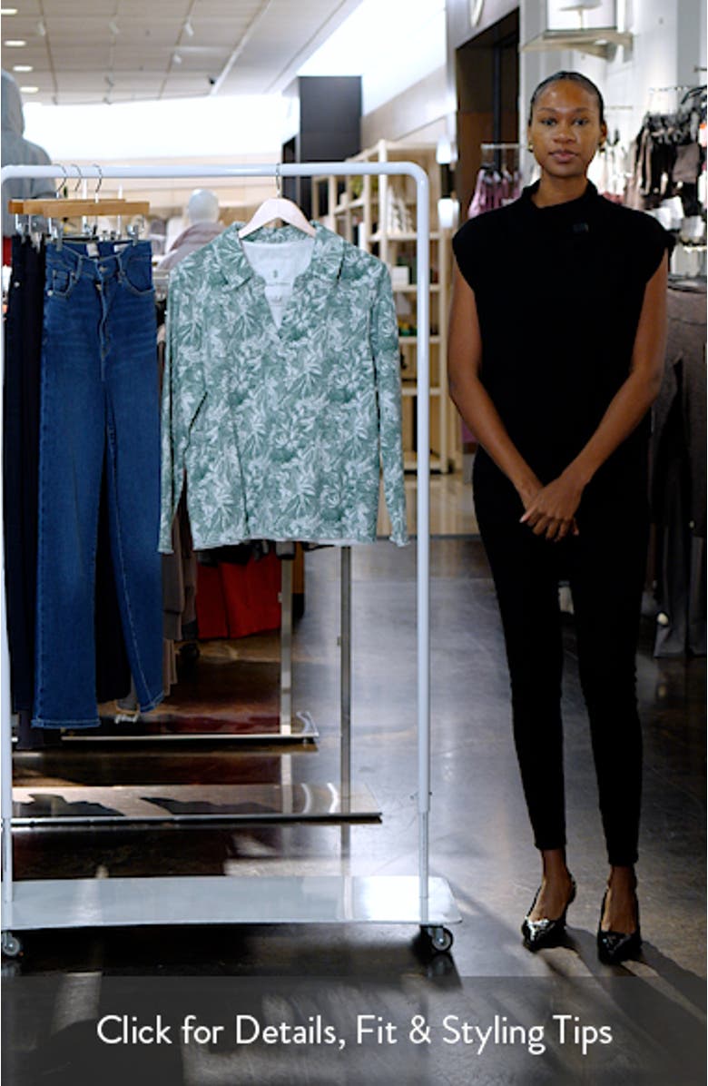 Marina Del Mar Forte Botanical Print Cotton Fleece Top, sales video thumbnail