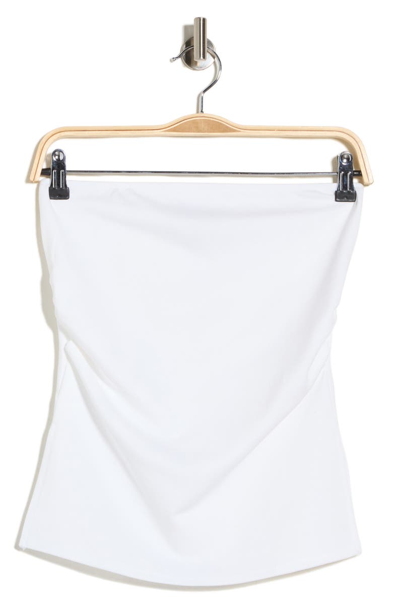 Madden Girl Side Ruched Split Hem Tube Top, Alternate, color, White