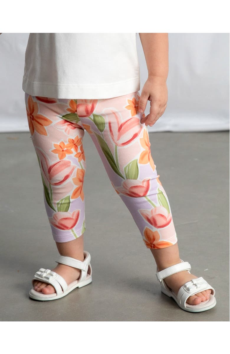 Mayoral Graphic Top and Floral Legging Set, Alternate, color, White