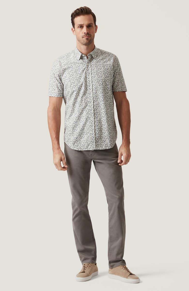 34 Heritage Grove Short Sleeve Cotton & Lyocell Button-Up Shirt, Alternate, color, Olive