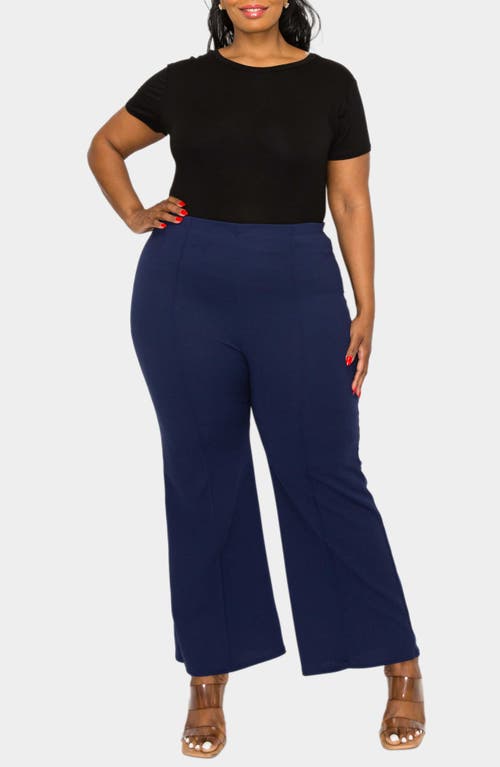 L I V D Blake Pintuck Pleat Wide Leg Pants In Navy