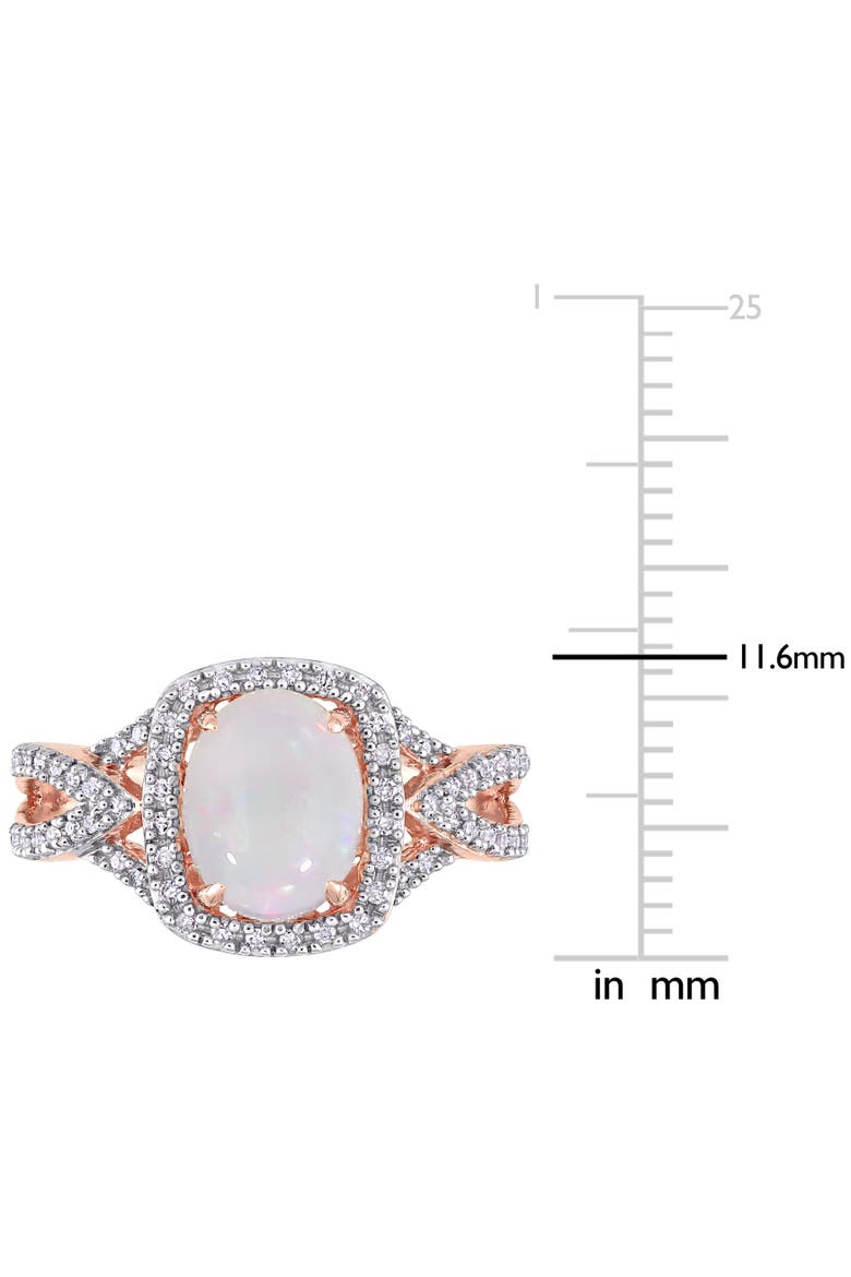 Opal & Diamond Oval Split Shank Ring 10k, Alternate, color, Opal