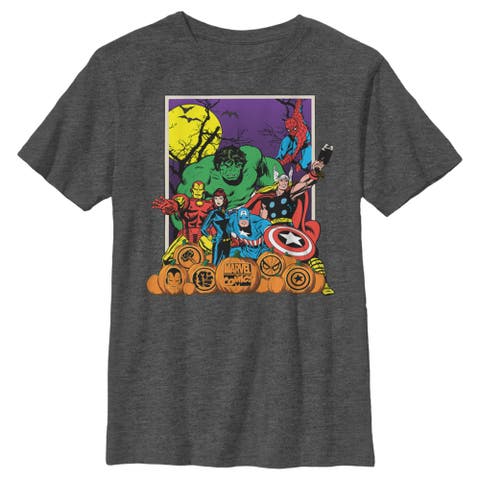 Boy's Marvel Halloween Avengers Scene  Graphic T-Shirt