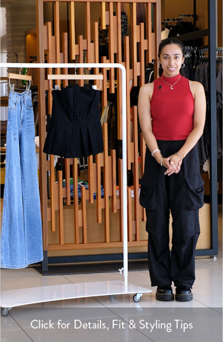 Ashlyn Pleated Peplum Strapless Top, sales video thumbnail