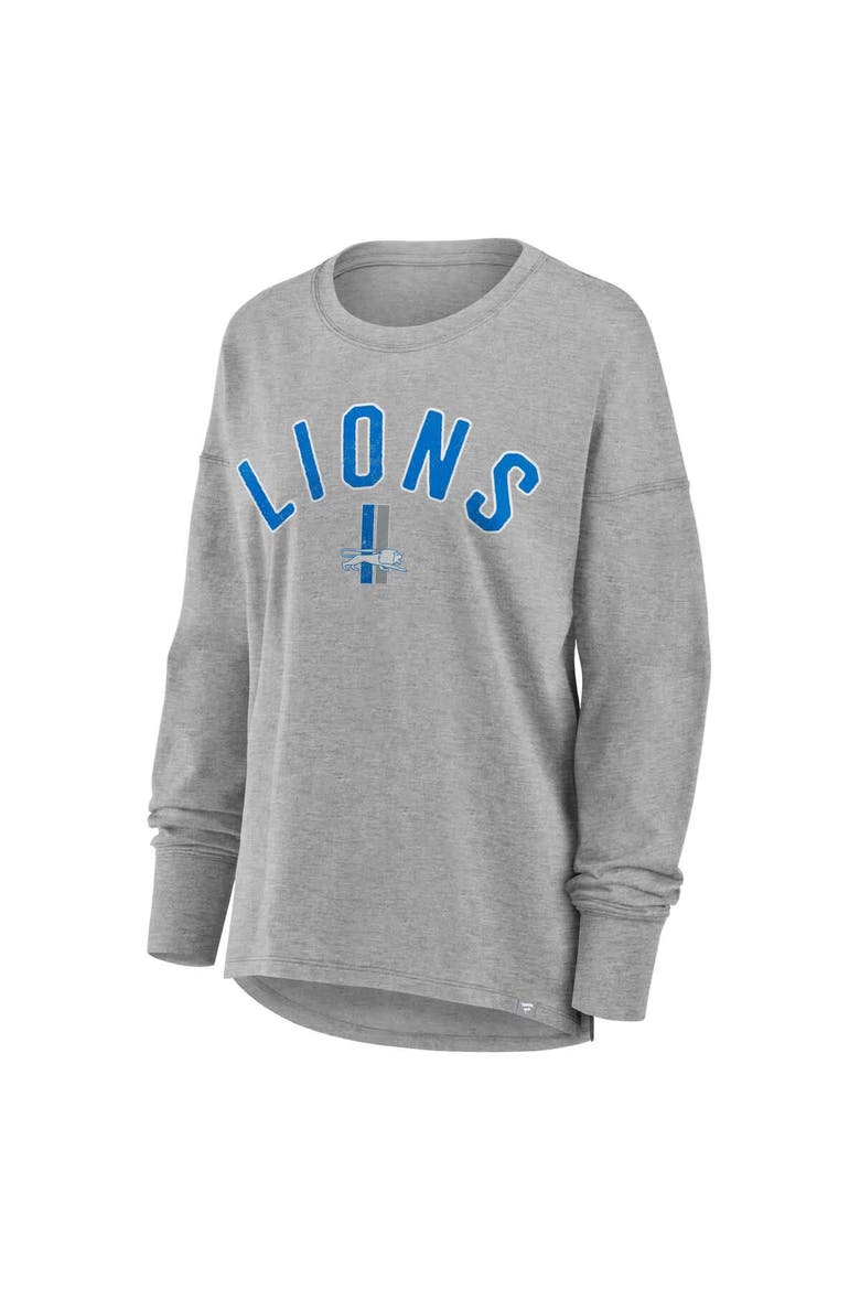 Women's Fanatics Heather Gray Detroit Lions Hometown Legacy Long Sleeve T-Shirt, Alternate, color, Heather Gray
