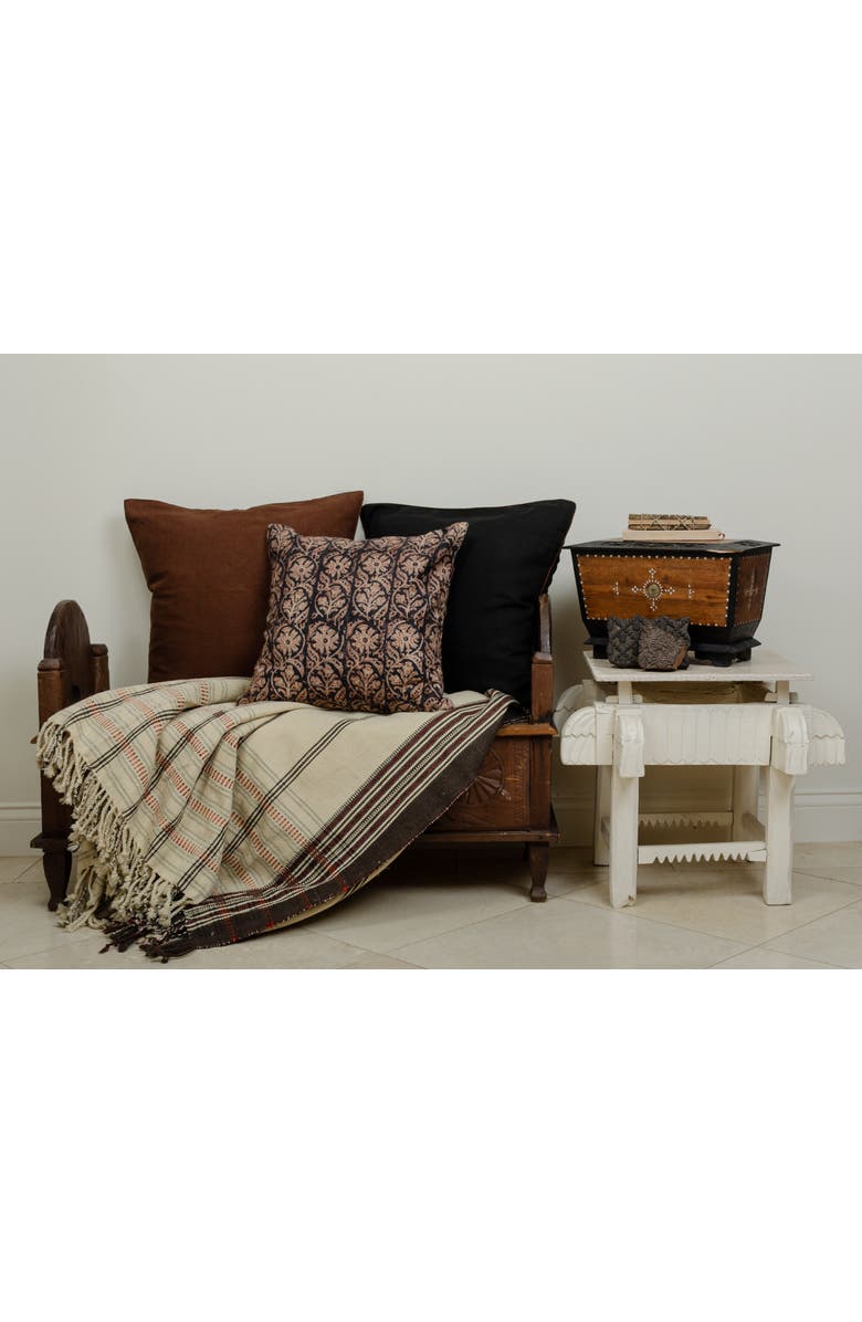 Alamwar Shell/Espresso Handwoven Bedspread, Alternate, color, Shell/Espresso