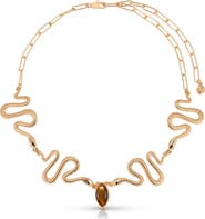 Ettika Serpentina Tiger's Eye Snake Choker Necklace