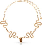 Ettika Serpentina Tiger's Eye Snake Choker Necklace