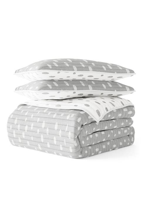 All Season Painted Dot 3-Piece Down Alternative Reversible Quilt Set