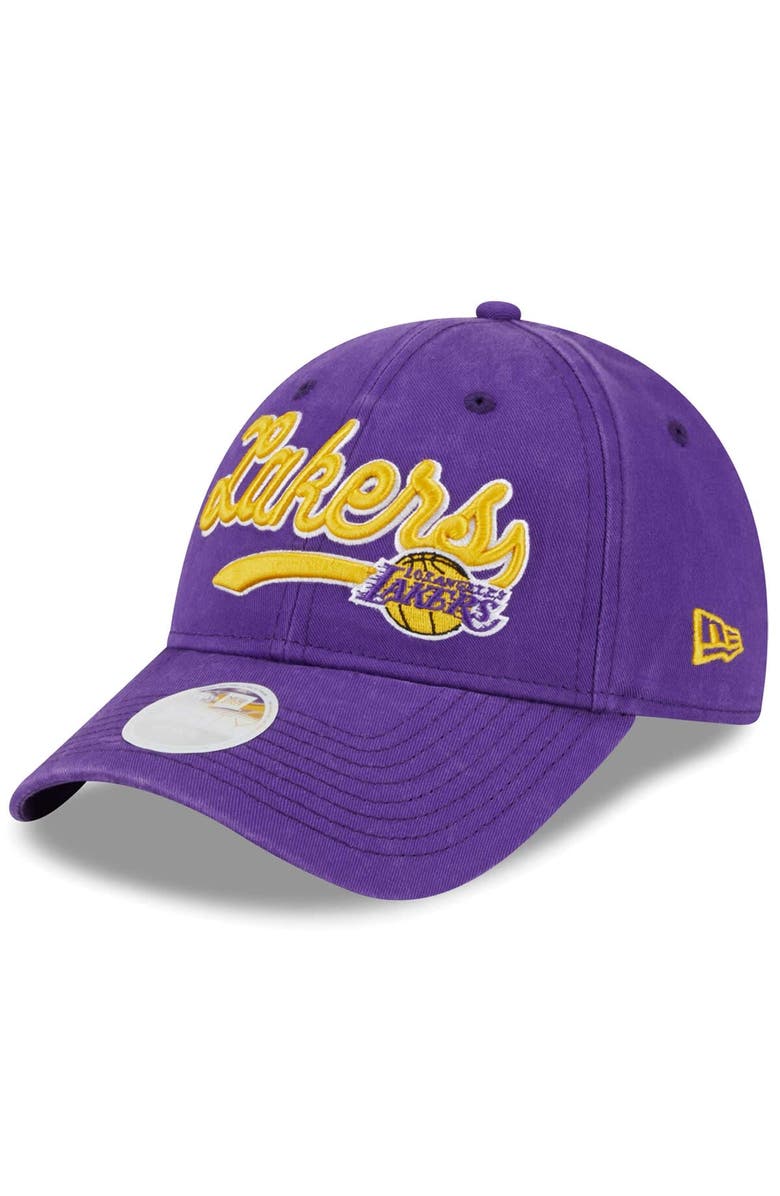 New Era Women's New Era Purple Los Angeles Lakers Cheer Tailsweep 9FORTY Adjustable Hat, Main, color,
