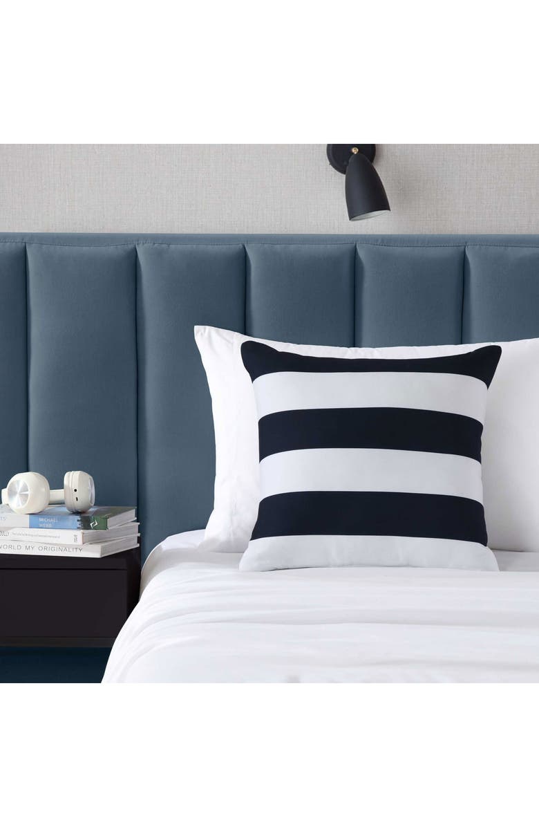 Nautica Sailor Stripe Microfiber Throw Pillow, Alternate, color, Dark Blue