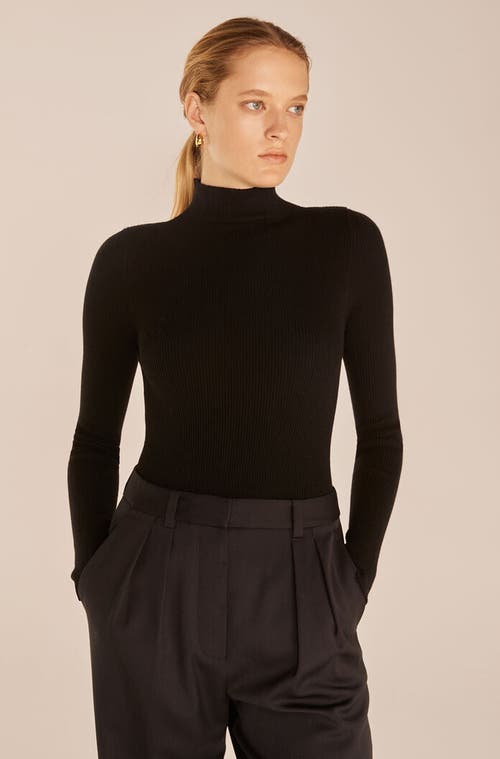 Rebecca Taylor Crewneck Bodysuit In Black