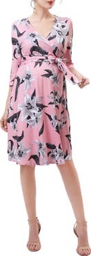 Kimi and Kai Gracie Floral Faux Wrap Maternity Dress
