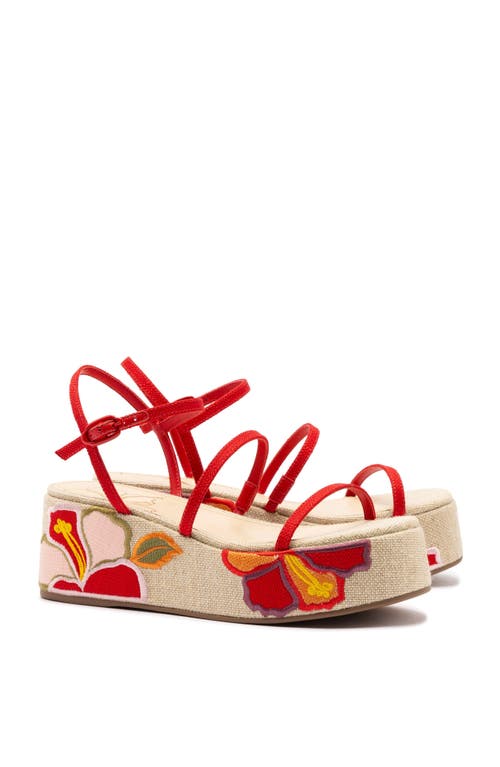 Larroude Larroudé Gio Flatform Sandal In Red