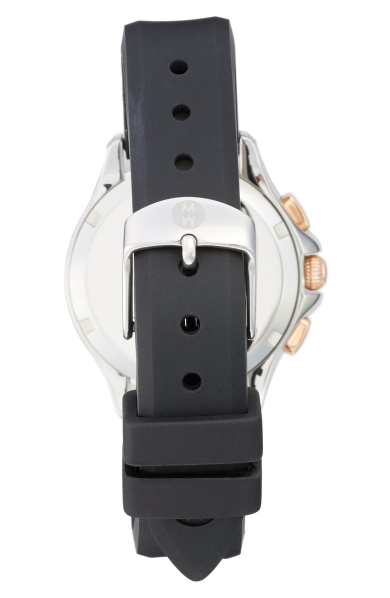MICHELE Cape Chronograph Silicone Strap Watch, 34mm, Alternate, color,