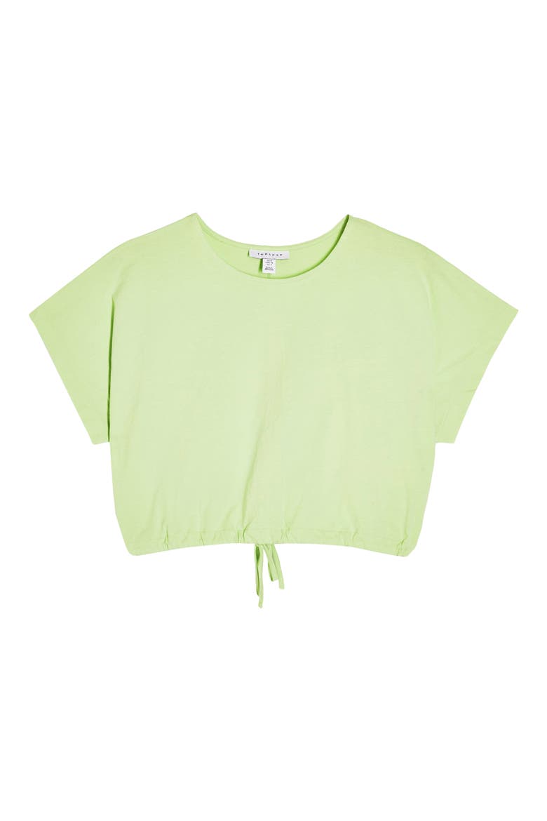 Bubble Hem Crop Top, Alternate, color, GREEN