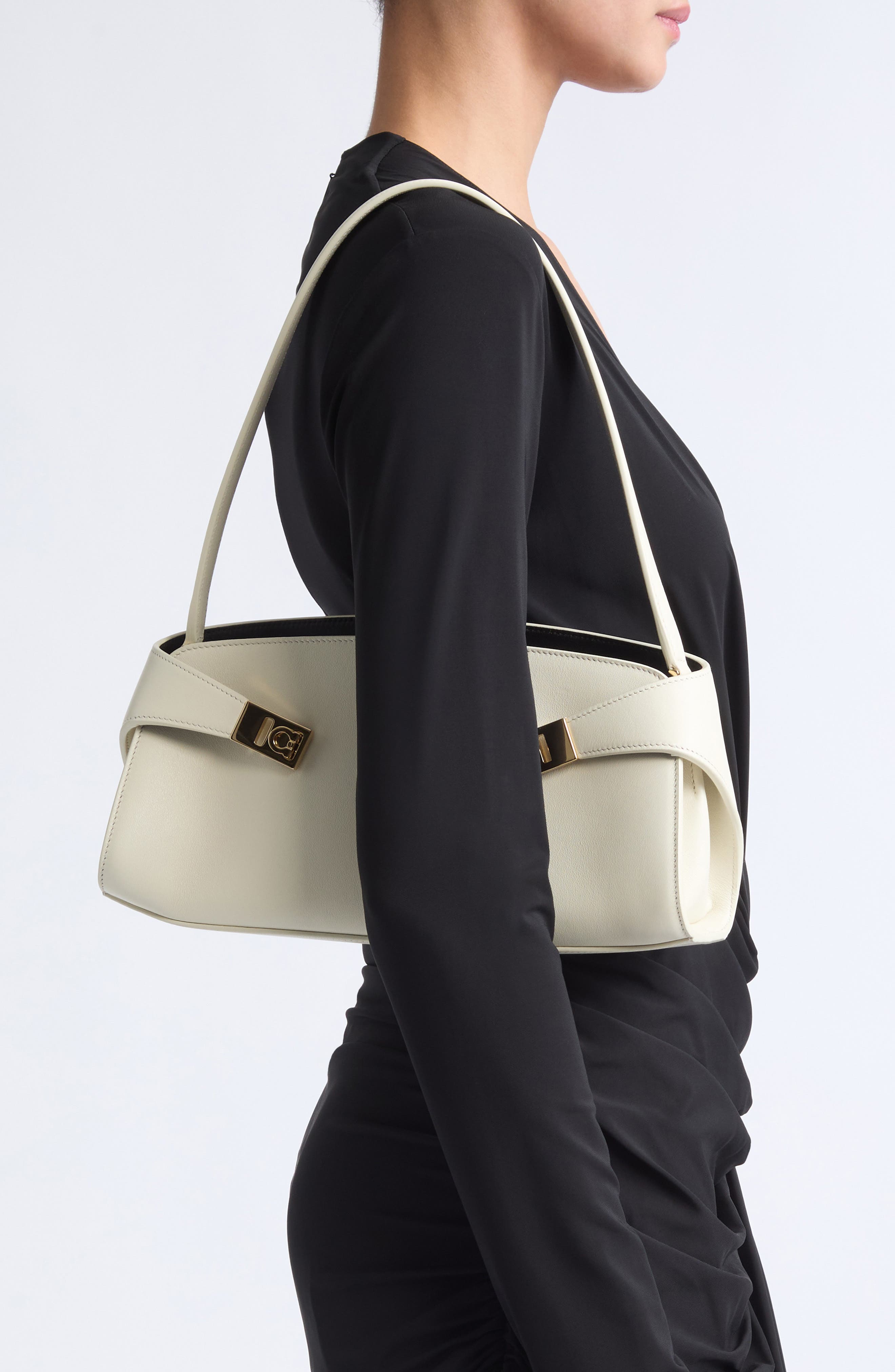 Hug Leather East/West Shoulder Bag, Alternate, color, MASCARPONE