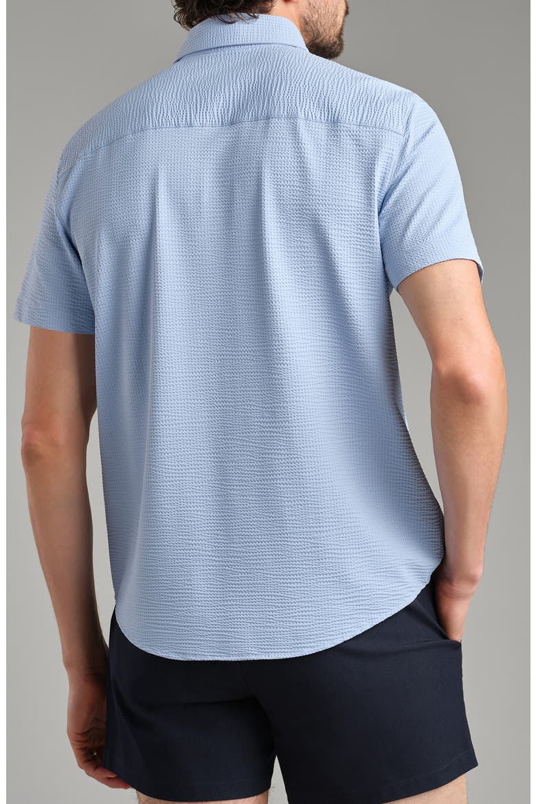Commuter Seersucker Short Sleeve Button-Up Shirt, Alternate, color, LIGHT BLUE