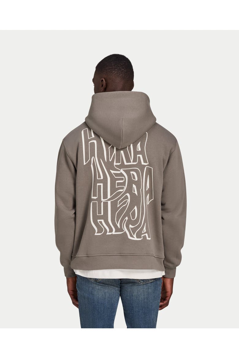 Grafitti Print Oversized Hoodie, Alternate, color, Marsh Grey