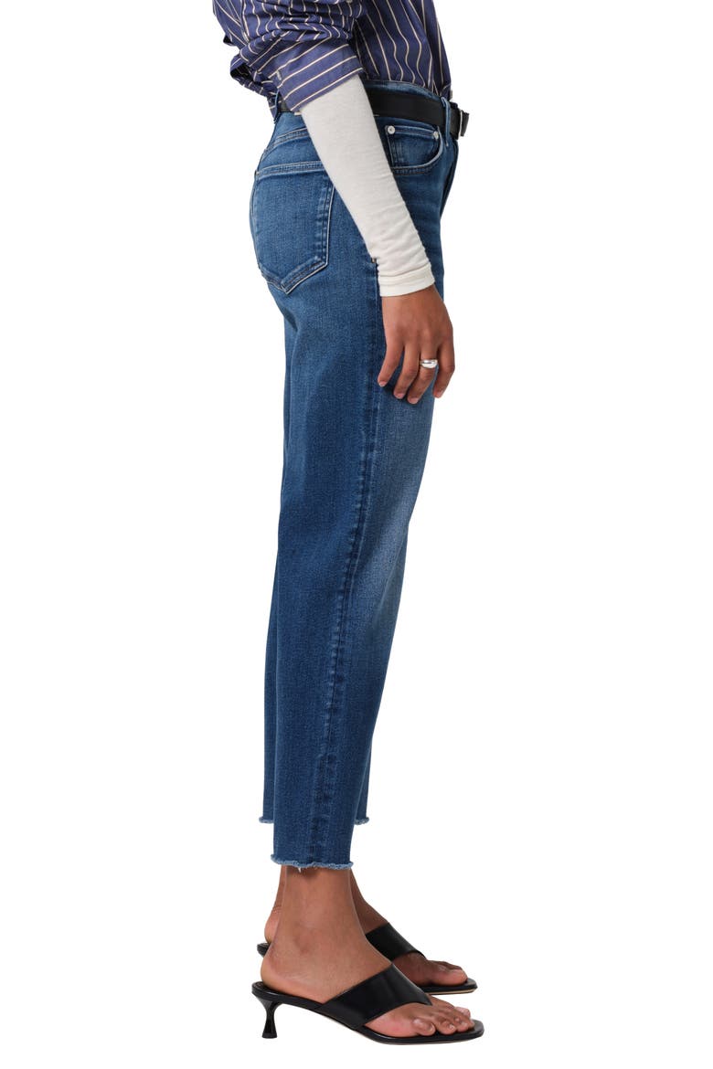 Palma Frayed High Waist Straight Leg Jeans, Alternate, color, AMBRY