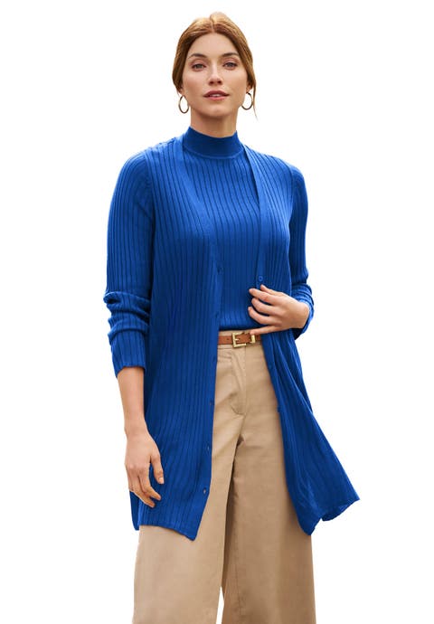 Ribbed Midi Cardigan (Plus Available)