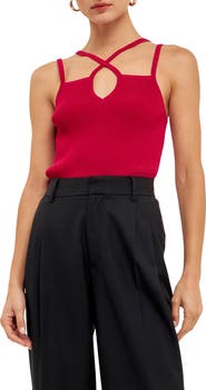 Endless Rose Cross Strap Rib Tank