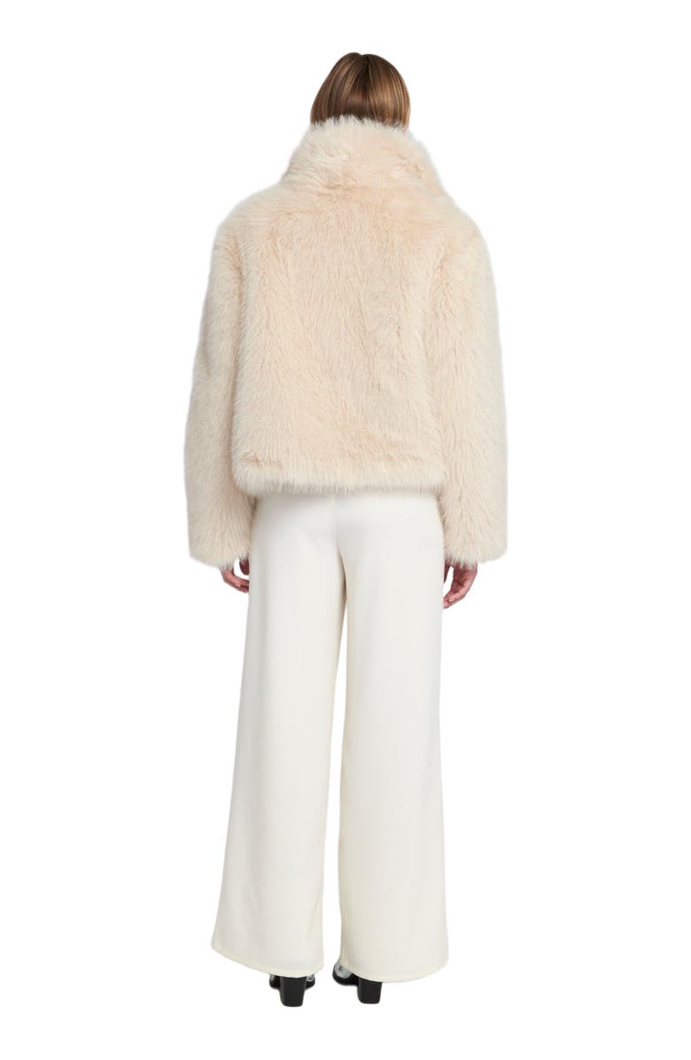 ELLE Collection Fluffy Jacket Teddy Coat, Alternate, color, Winter White