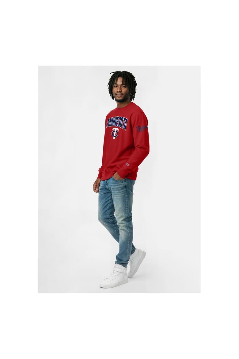 Men's Champion  Red Minnesota Twins Reverse Weave Chenille Sweatshirt, Alternate, color, Red