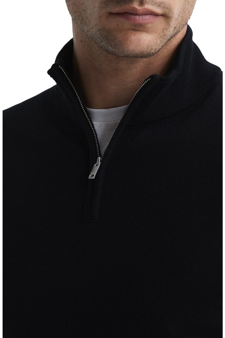 Blackhall Quarter Zip Wool Sweater, Alternate, color, BLACK