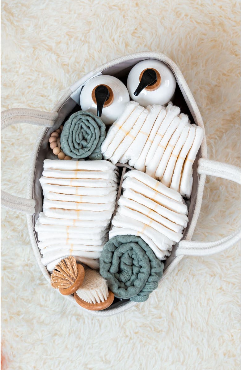 Comfy Cubs Rope Diaper Caddy, Alternate, color, Sage