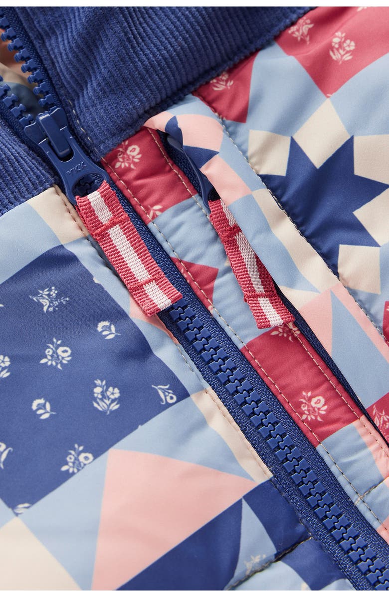 Mini Boden Kids' Cozy Mixed Media Puffer Jacket, Alternate, color, Heart Patchwork