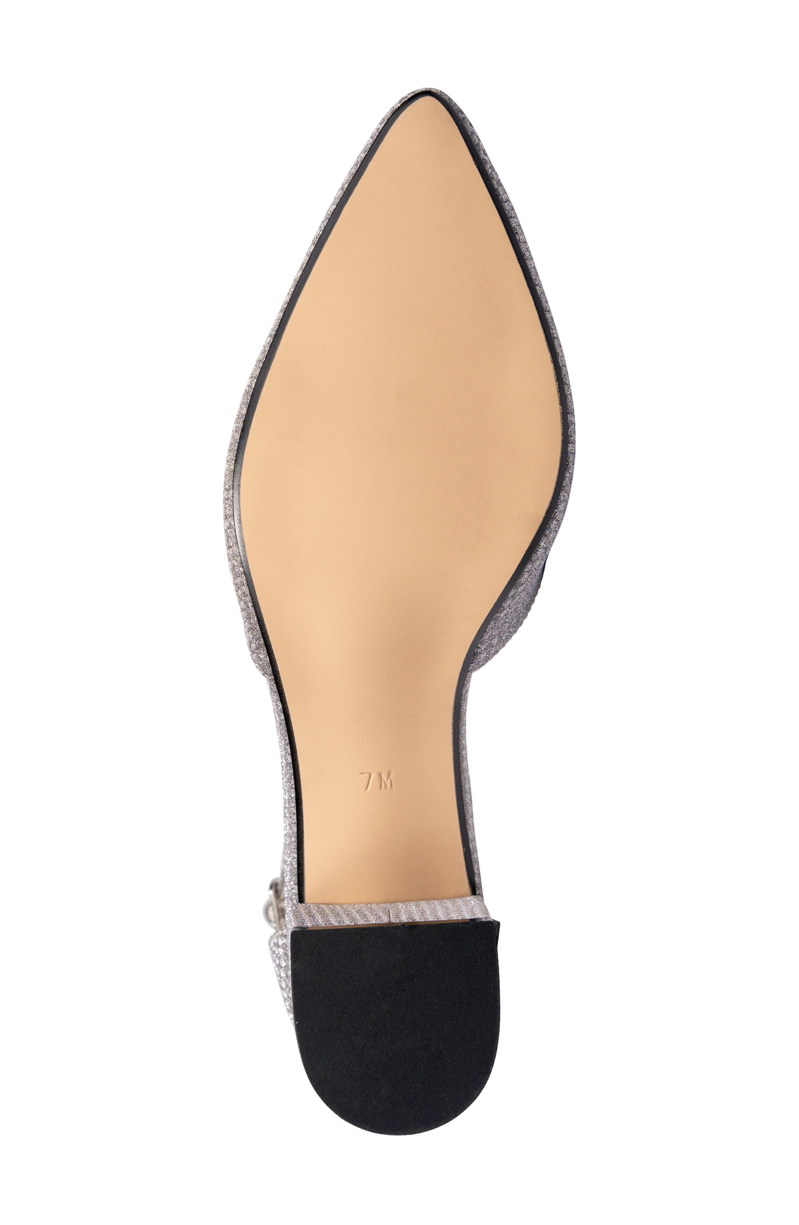 Touch Ups Tegan Ankle Strap Pointed Toe Pump, Alternate, color, Silver