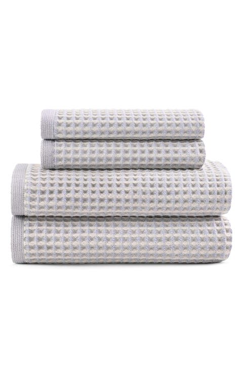 Pure Yarn Dyed Cotton Waffle 4-Piece Bath & Hand Towel Set