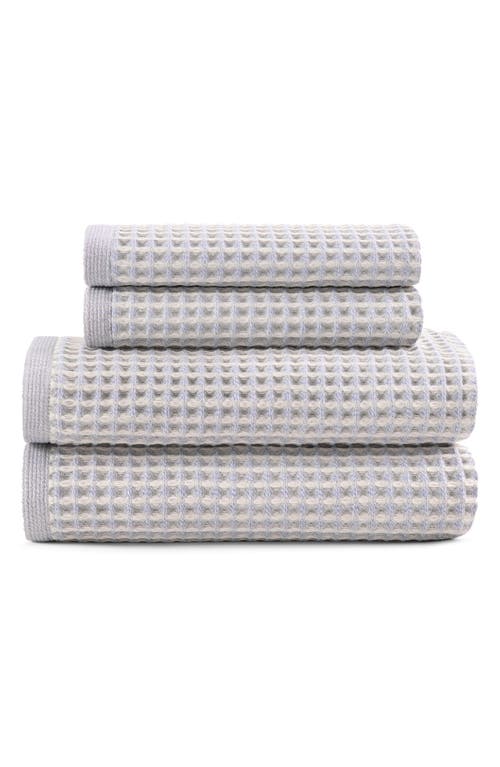 Dkny Pure Yarn Dyed Waffle Cotton Bath And Hand Towel 4-piece Set In Gray
