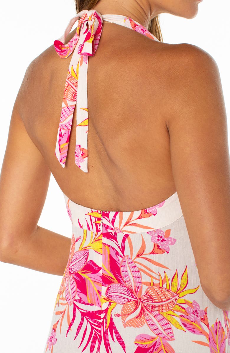 Roxy Beach Day Floral Halter Maxi Dress, Alternate, color, Dew