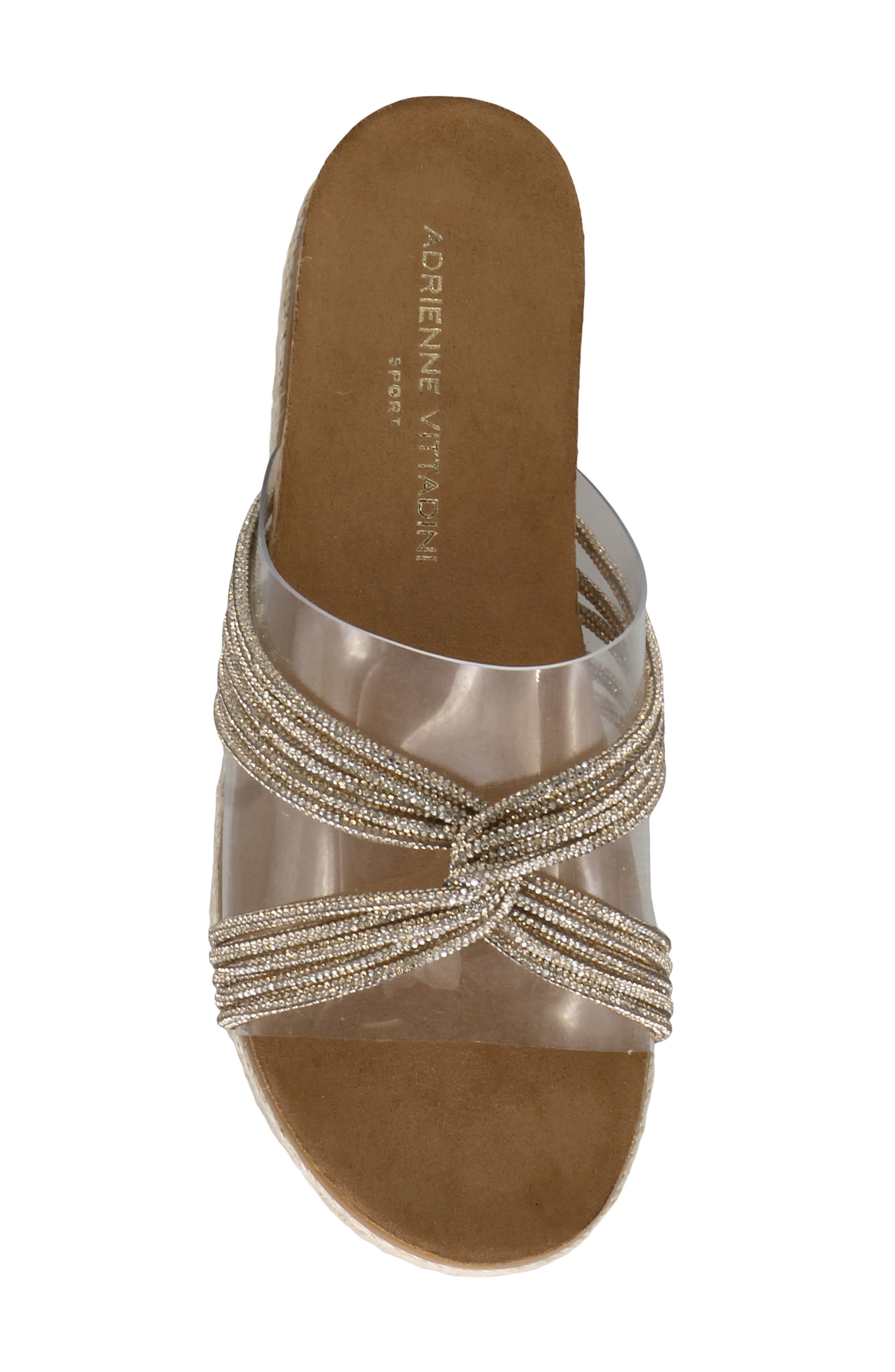 Adrienne Vittadini Proove Embellished Slide Sandal, Alternate, color, Clear Gold