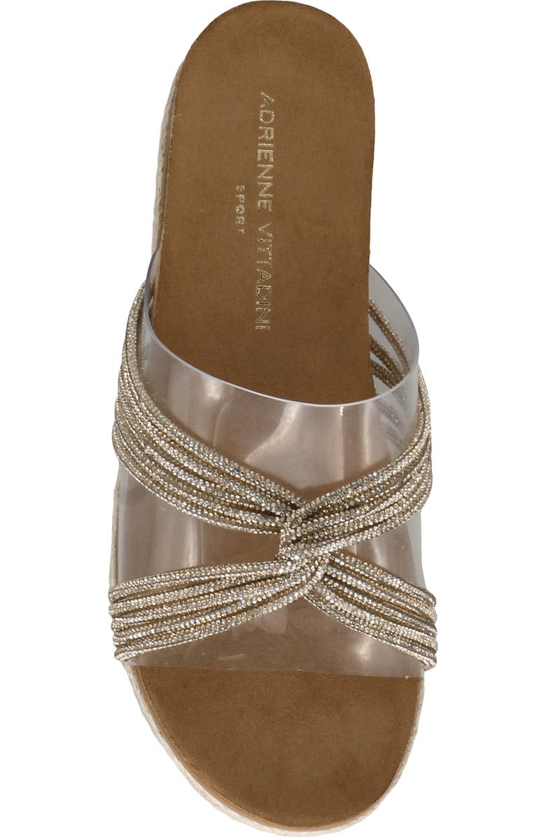 Adrienne Vittadini Proove Embellished Slide Sandal, Alternate, color, Clear Gold