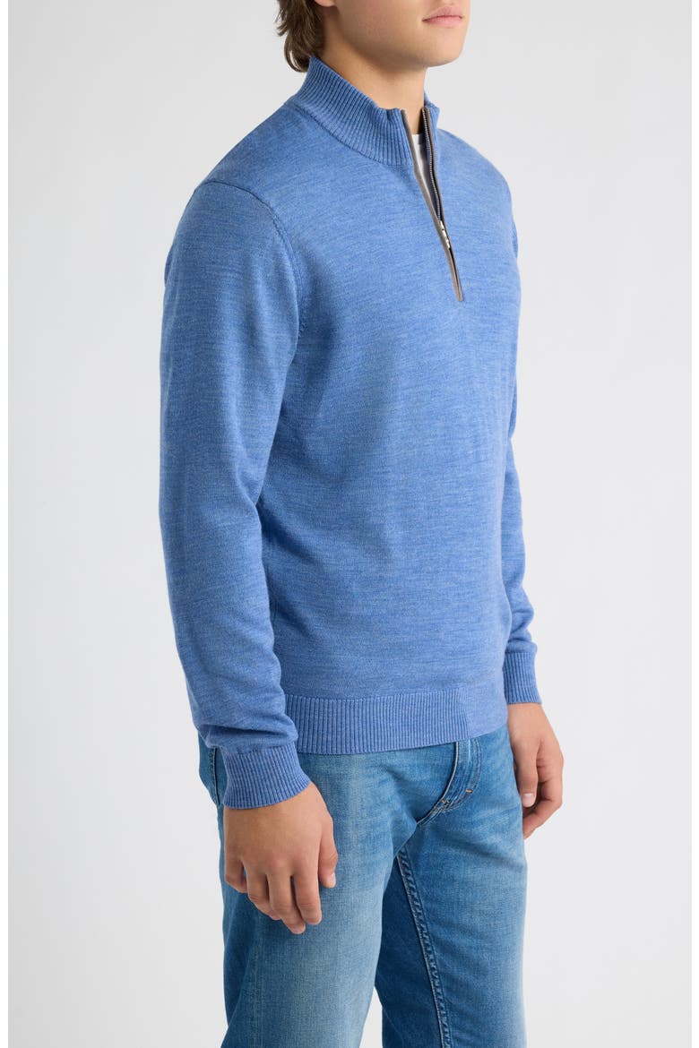 Raynor Merino Wool Quarter Zip Sweater, Alternate, color, MID BLUE