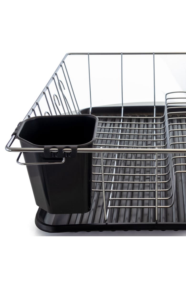 Better Chef 16in Chrome Dish Rack with Black Draining Tray, Alternate, color, Black