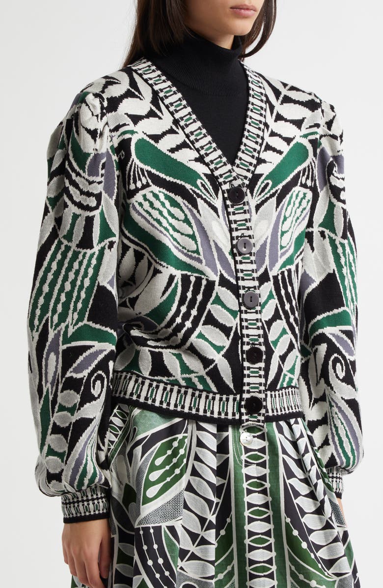 FARM Rio Mixed Jacquard Cardigan, Alternate, color, 