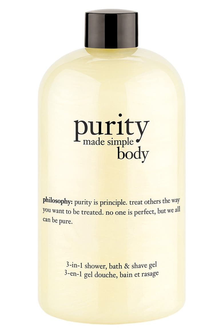 'purity made simple body' 3-in-1 shower, bath & shave gel, Main, color, NO COLOR