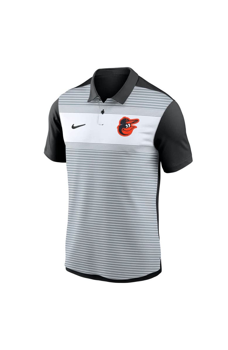 Nike Men's Nike White/Black Baltimore Orioles Vapor Striped Performance Polo, Alternate, color, White