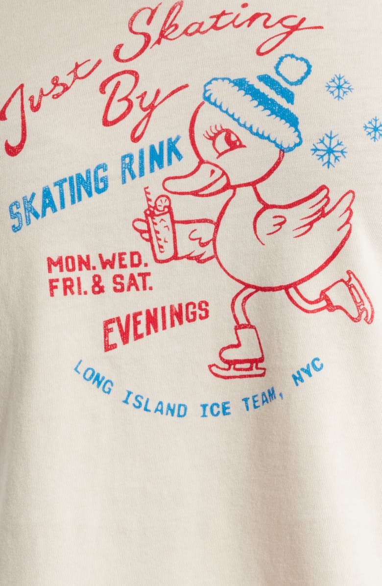 Daydreamer Just Skating By Long Sleeve Cotton Graphic T-Shirt, Alternate, color, Dirty White