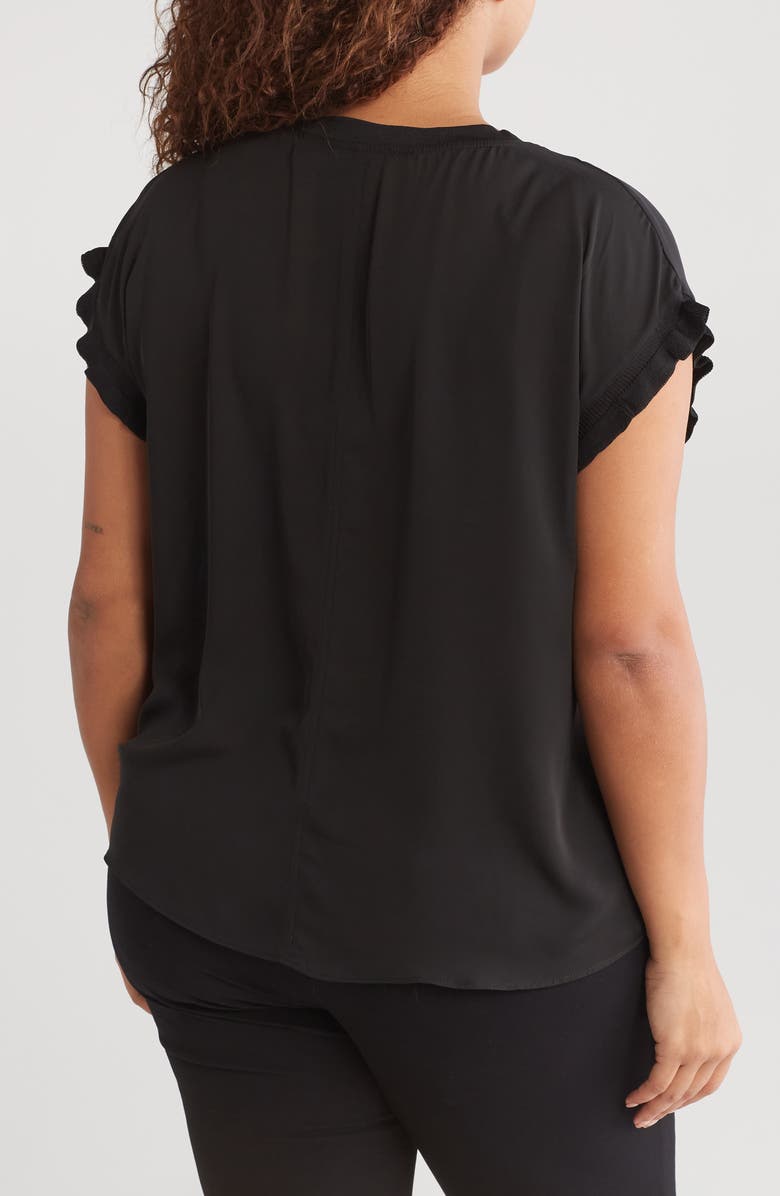 T Tahari Ruffle Cap Sleeve Top, Alternate, color,