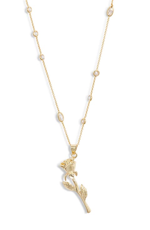 Rose Pendant Raindrop Chain Necklace