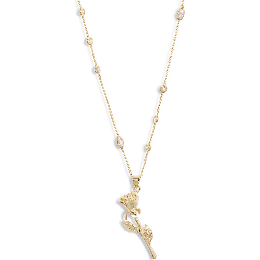 Vidakush Rose Pendant Raindrop Chain Necklace In Gold
