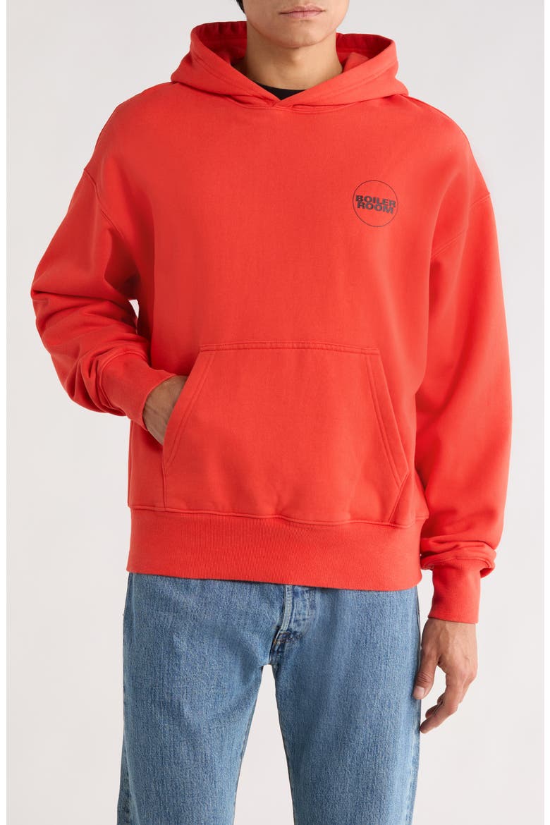 Core Oversize Logo Hoodie, Main, color, RED