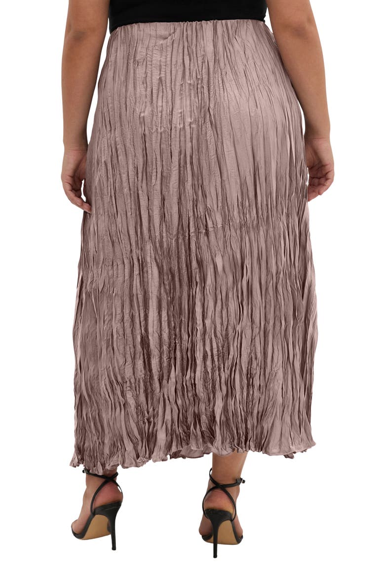 Imogen Pleated Crinkle Midi Skirt, Alternate, color, MINK