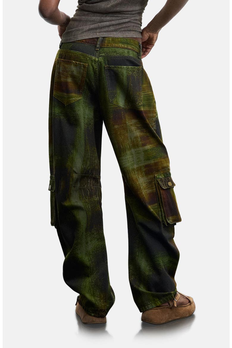 Print Cotton Cargo Pants, Alternate, color, GREEN